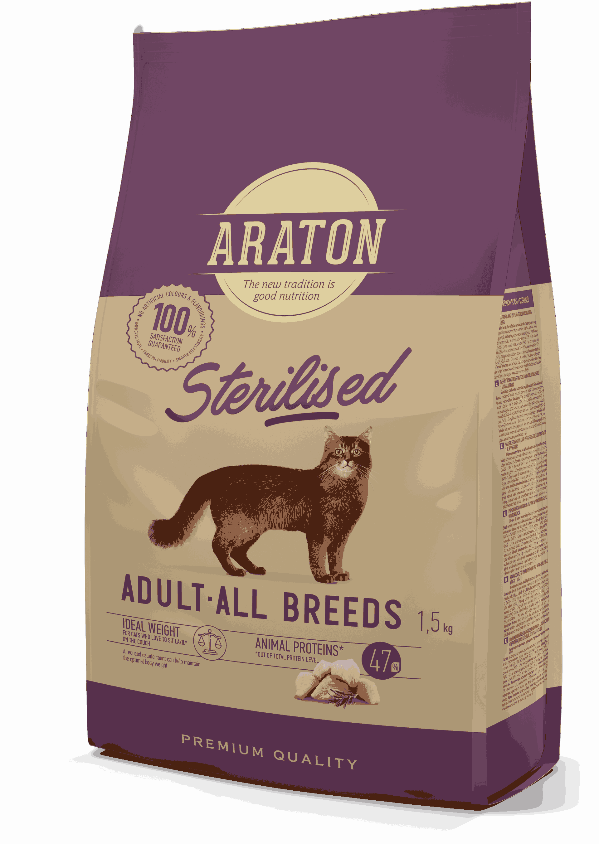 ARATON Cat Adult Sterilised with poultry, 1.5 kg