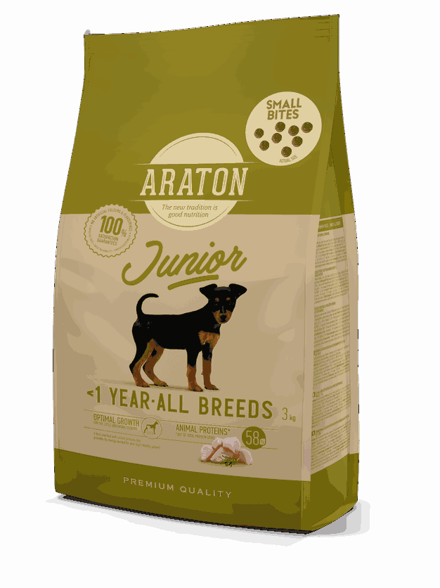 ARATON Dog Junior all breed dogs Poultry, SMALL KIBBLE 3 kg